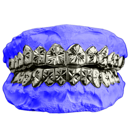 STARBURST CUT GRILLZ IN WHITE GOLD