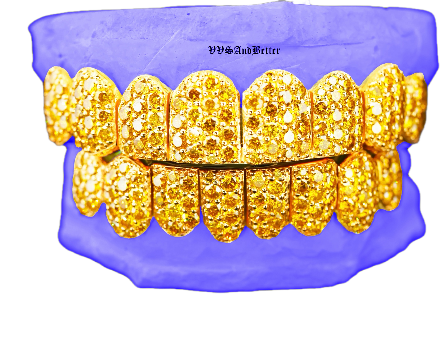 JUMBO (6 POINTER) YELLOW LAB DIAMOND GRILLZ
