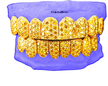JUMBO (6 POINTER) YELLOW LAB DIAMOND GRILLZ