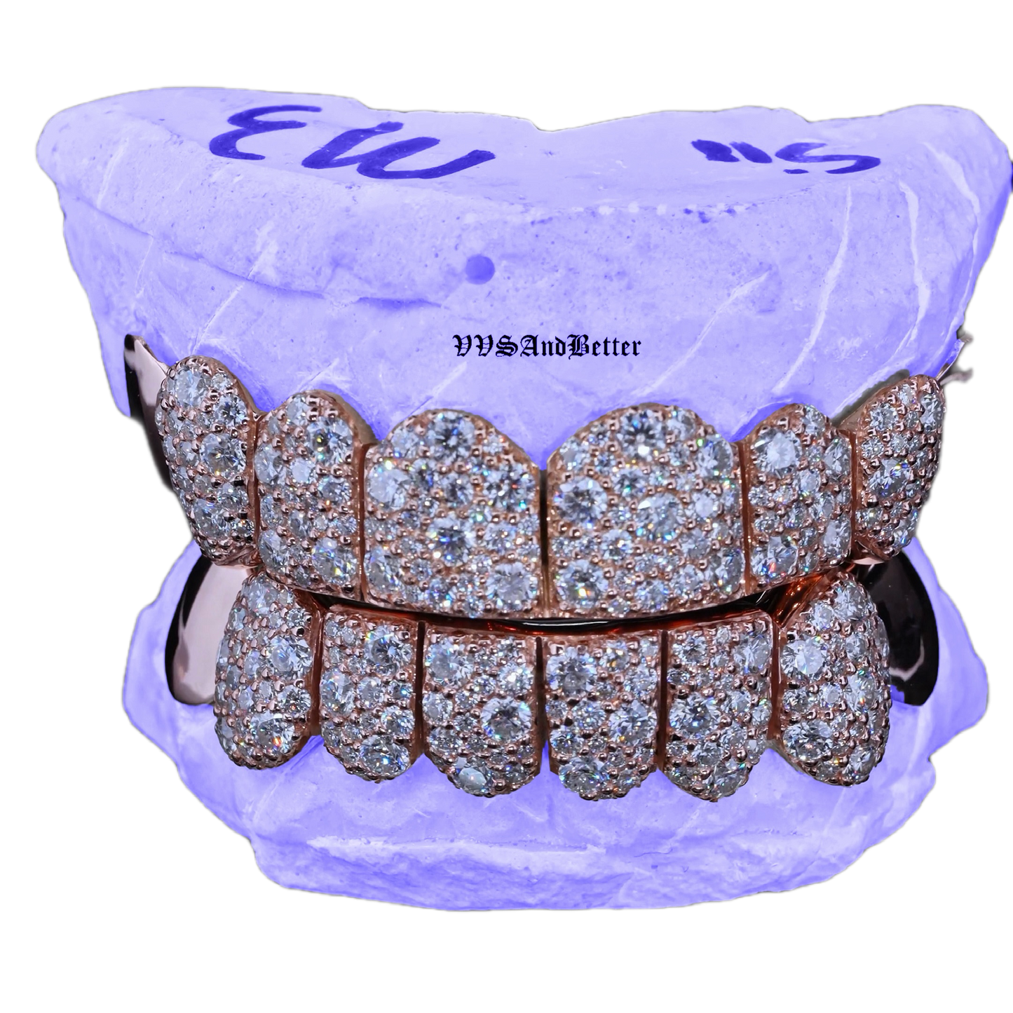 VVS MOISSANITE END CAP GALAXY SET GRILLZ (8 POINTER)