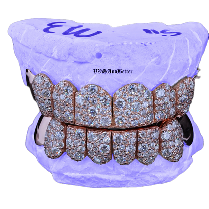VVS MOISSANITE END CAP GALAXY SET GRILLZ (8 POINTER)