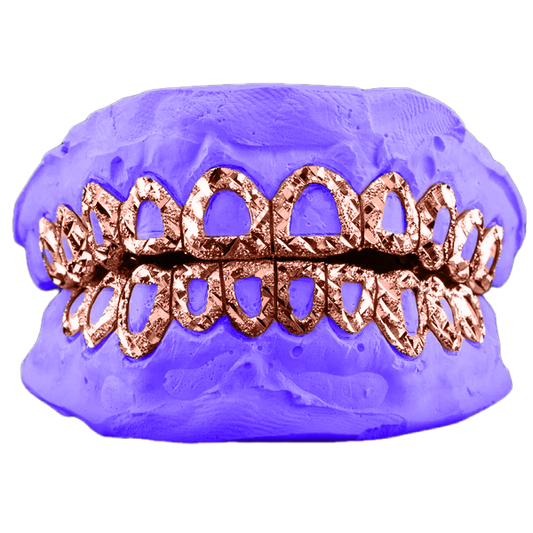 OPEN FACE DIAMOND CUT GRILLZ IN ROSE GOLD