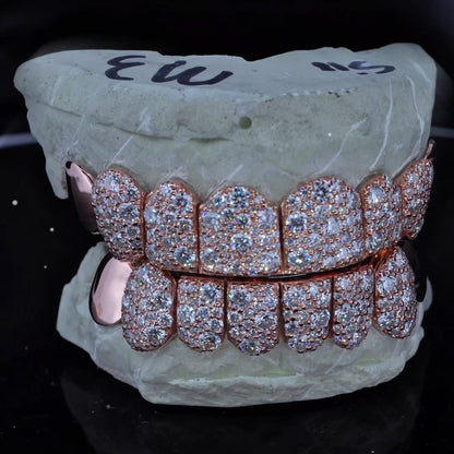 VVS MOISSANITE END CAP GALAXY SET GRILLZ (8 POINTER)